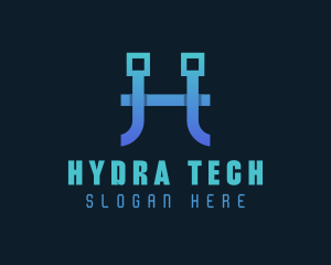 Tech Circuit Letter H logo design