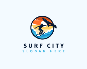 Water Foil Surfing logo design