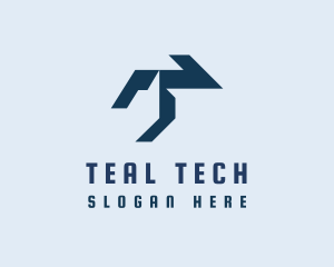 Modern Tech Letter T logo design