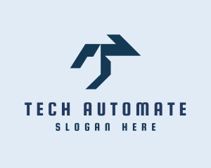 Modern Tech Letter T logo design