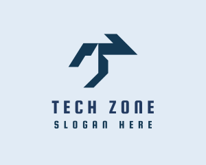 Modern Tech Letter T logo design