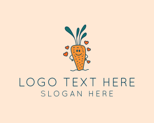 Organic - Carrot Vegetable Heart logo design