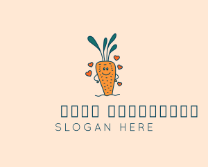 Mascot - Carrot Vegetable Heart logo design