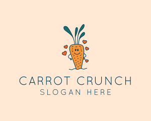 Carrot - Carrot Vegetable Heart logo design