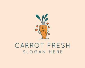 Carrot - Carrot Vegetable Heart logo design