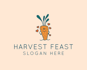 Carrot Vegetable Heart logo design