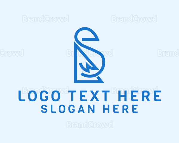 Blue Bird Letter S Logo