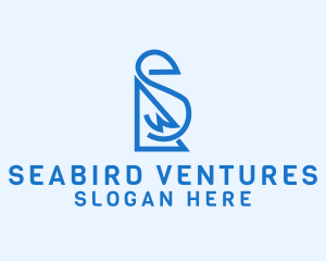 Blue Bird Letter S logo design