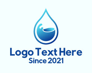 Water Refilling - 3d Water Droplet logo design