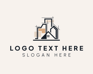 Engineering - House Building Structure logo design