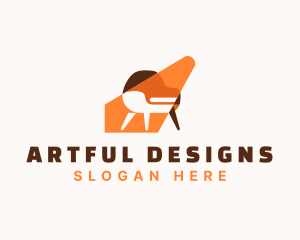 Furniture Chair Interior Light logo design