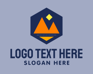 Negative Space - Hexagon Twin Mountain Road logo design