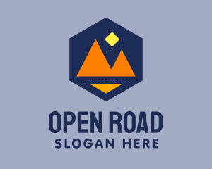 Hexagon Twin Mountain Road logo design