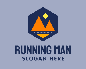 Mountain Peak - Hexagon Twin Mountain Road logo design