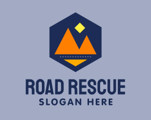 Hexagon Twin Mountain Road logo design