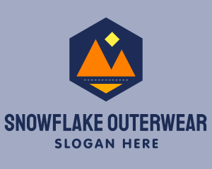 Outerwear - Hexagon Twin Mountain Road logo design