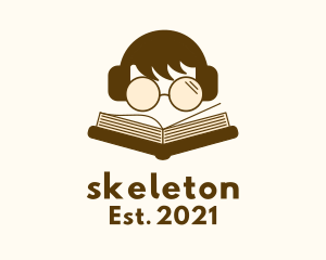 Studying - Boy Reading Book logo design