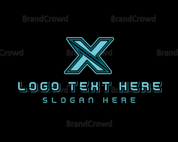 Modern Cyber Slash Letter X Logo