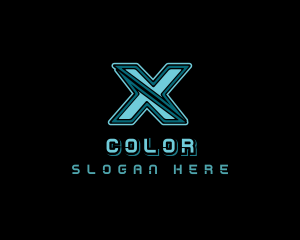 Cold - Modern Cyber Slash Letter X logo design