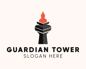 Monas Monument Torch logo design