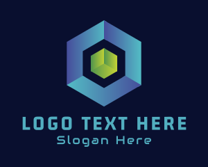 Multimedia Agency - 3D Cube Hexagon Technology logo design