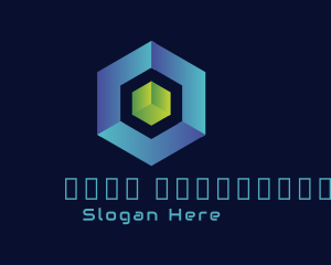 3D Cube Hexagon Technology logo design