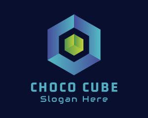 3D Cube Hexagon Technology logo design