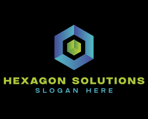 3D Cube Hexagon Technology logo design