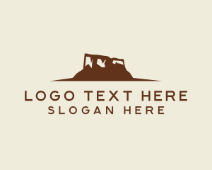 Uluru - Desert Mountain Travel logo design