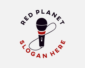 Singing Red Microphone logo design