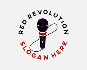 Singing Red Microphone logo design