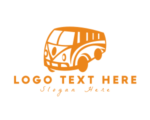 Camper Van - Old Retro Van Transportation logo design
