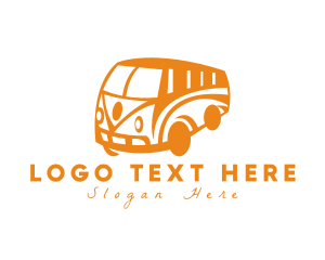 Hippie - Old Retro Van Transportation logo design