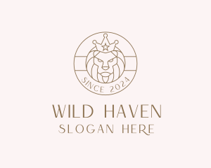 Crown Wild Lion logo design