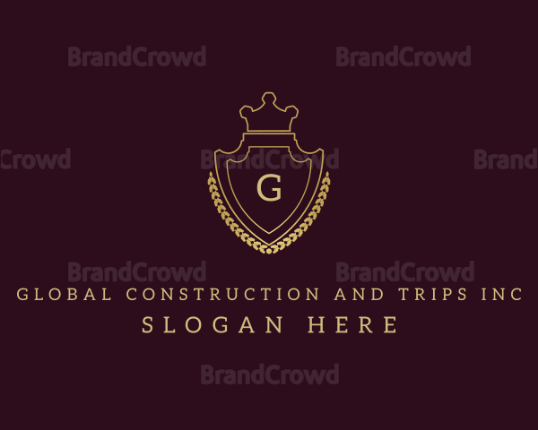 Royal Crown Shield Wreath Logo