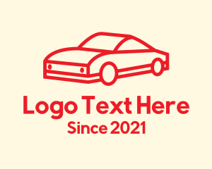 Car Rental - Red Minimalist Sports Car logo design