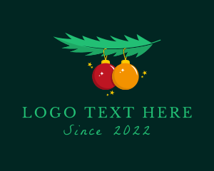 Holiday - Christmas Ball Mistletoe logo design