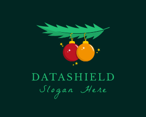 Christmas Ball Mistletoe  Logo