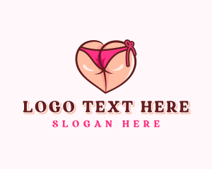 Heart - Sexy Butt Bikini logo design