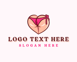 Booty - Sexy Butt Bikini logo design