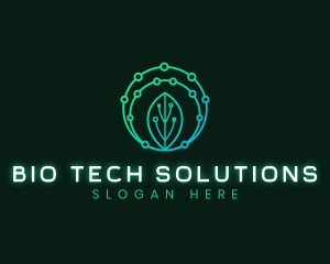 Biology - Biotech Leaf Circuit logo design