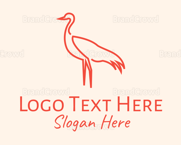 Orange Seagull Outline Logo