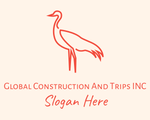 Nature Conservation - Orange Seagull Outline logo design