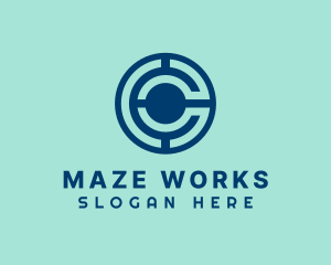 Maze - Digital Maze Letter C logo design