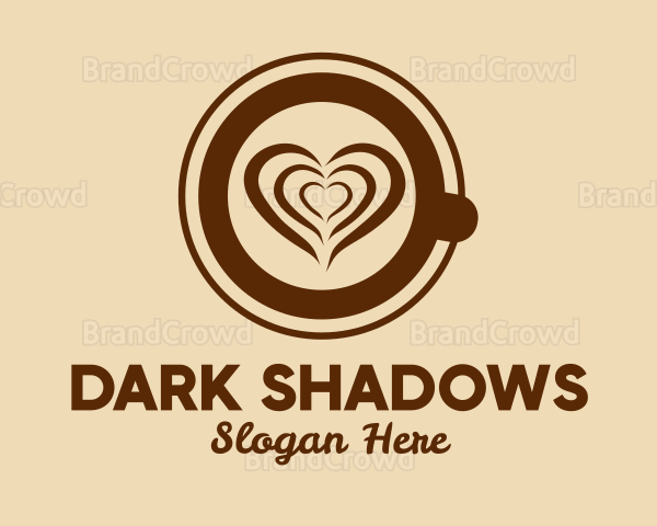 Heart Latte Art Coffee Logo