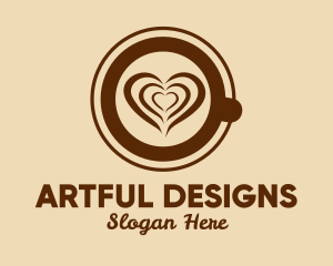 Heart Latte Art Coffee  logo design