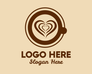 Mocha - Heart Latte Art Coffee logo design