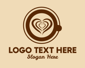 Latte - Heart Latte Art Coffee logo design
