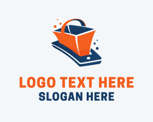 Virtual - Online Shopping Mobile logo design