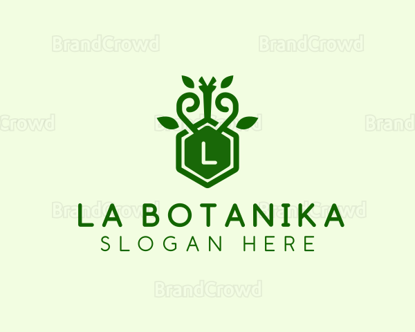 Leaf Vine Hexagon Logo